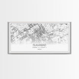 Islamabad City Map, Pakistan Map, Map Art, Modern Art, Wall Art, Canvas Art, Travel Wall Art, Office Wall Print, Gifts For Him, Room Décor