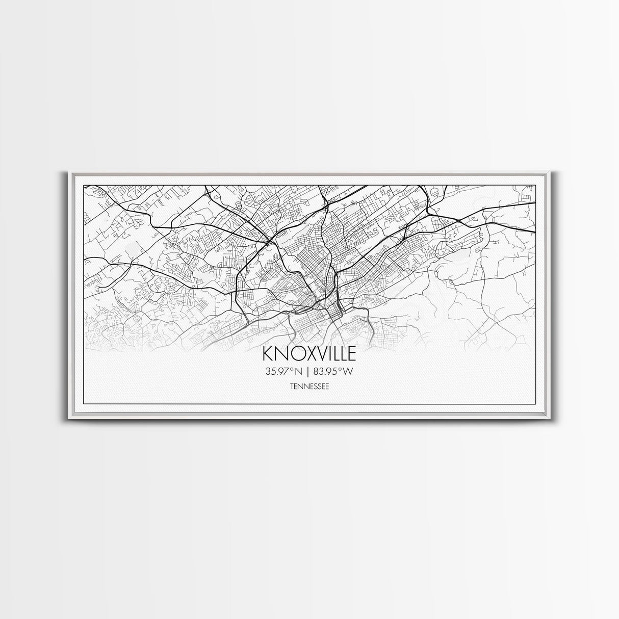 Knoxville City Map, Tennessee Map, Map Art, Modern Art, Wall Art, Canvas Art, Cabin Wall Art, Bon Voyage Gift, Rustic Country Décor, Prints