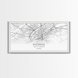 Knoxville City Map, Tennessee Map, Map Art, Modern Art, Wall Art, Canvas Art, Cabin Wall Art, Bon Voyage Gift, Rustic Country Décor, Prints