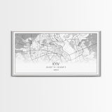 Kyiv City Map, Ukraine Map, Map Art, Modern Art, Wall Art, Canvas Art, Travel Wall Art, European Wall Print, New Home Gift, College Room Art