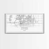 Lincoln City Map, Nebraska Map, Map Art, Modern Art, Wall Art, Canvas Art, Dorm Room Wall Art, Bar Wall Art, Gift For Mom, Teen Wall Art