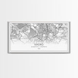 Madrid City Map, Spain Map, Map Art, Modern Art, Wall Art, Canvas Art, Europe Wall Art, Girl Room Décor, Mens Gift, Preppy Wall Art, Office
