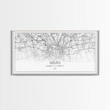 Milan City Map, Italy Map, Map Art, Minimalist Wall Art, Wall Art, Canvas Art, Europe Wall Art, Italy Wall Art, Above Bed Art, Gift Ideas