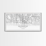 Minneapolis City Map, Minnesota Map, Map Art, Minimalist Wall Art, Wall Art, Canvas Art, Dorm Room Décor, Home Décor Wall Art, Gift For Dad