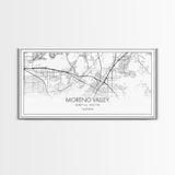 Moreno Valley City Map, California Map, Map Art, Minimalist Wall Art, Wall Art, Canvas Art, Horizontal Print, PHD Graduation Gift, Office