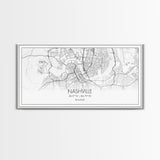 Nashville City Map, Tennessee Map, Map Art, Minimalist Wall Art, Wall Art, Canvas Art, Music Lover Gift, Country Décor, Landscape Wall Art