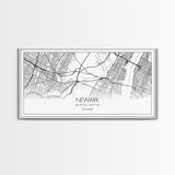 Newark City Map, New Jersey Art, Map Print, Minimalist Wall Art, Wall Art, Canvas Art, Travel Wall Art, Friend Gift, Teen Birthday Gift