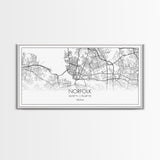 Norfolk City Map, Virginia Art, Map Print, Minimalist Wall Art, Wall Art, Canvas Art, Cabin Wall Art, Southern Wall Décor, Unique Wall Art