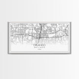 Orlando City Map, Florida Art, Map Print, Minimalist Wall Art, Wall Art, Canvas Art, New Homeowner Gift, Gaming Wall Décor, Wall Hanging
