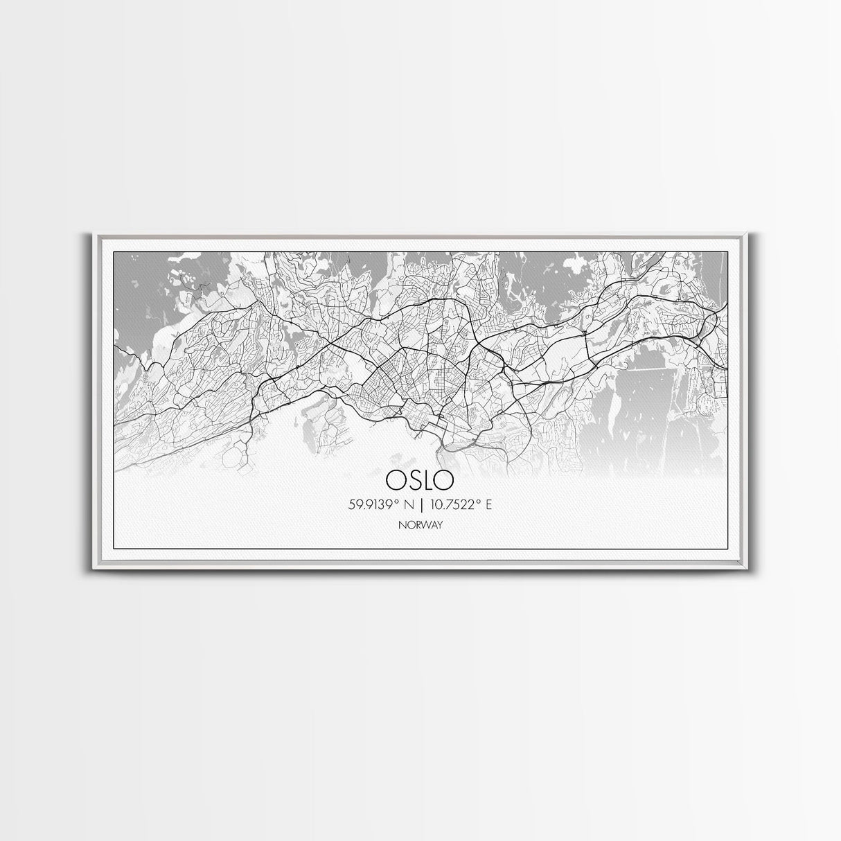Oslo City Map, Norway Art, Map Print, Minimalist Wall Art, Wall Art, Canvas Art, Travel Wall Art, Hiking Gift, European Wall Art, Office Art