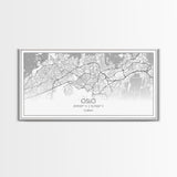Oslo City Map, Norway Art, Map Print, Minimalist Wall Art, Wall Art, Canvas Art, Travel Wall Art, Hiking Gift, European Wall Art, Office Art