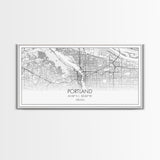 Portland City Map, Oregon Art, Map Print, Minimalist Wall Art, Wall Art, Canvas Art, New Home Gift, Gaming Wall Décor, Man Cave Art, Prints