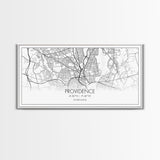 Providence City Map, Rhode Island Art, Map Print, Minimalist Wall Art, Wall Art, Canvas Art, Gifts For Mom, Horizontal Wall Art, Office Art