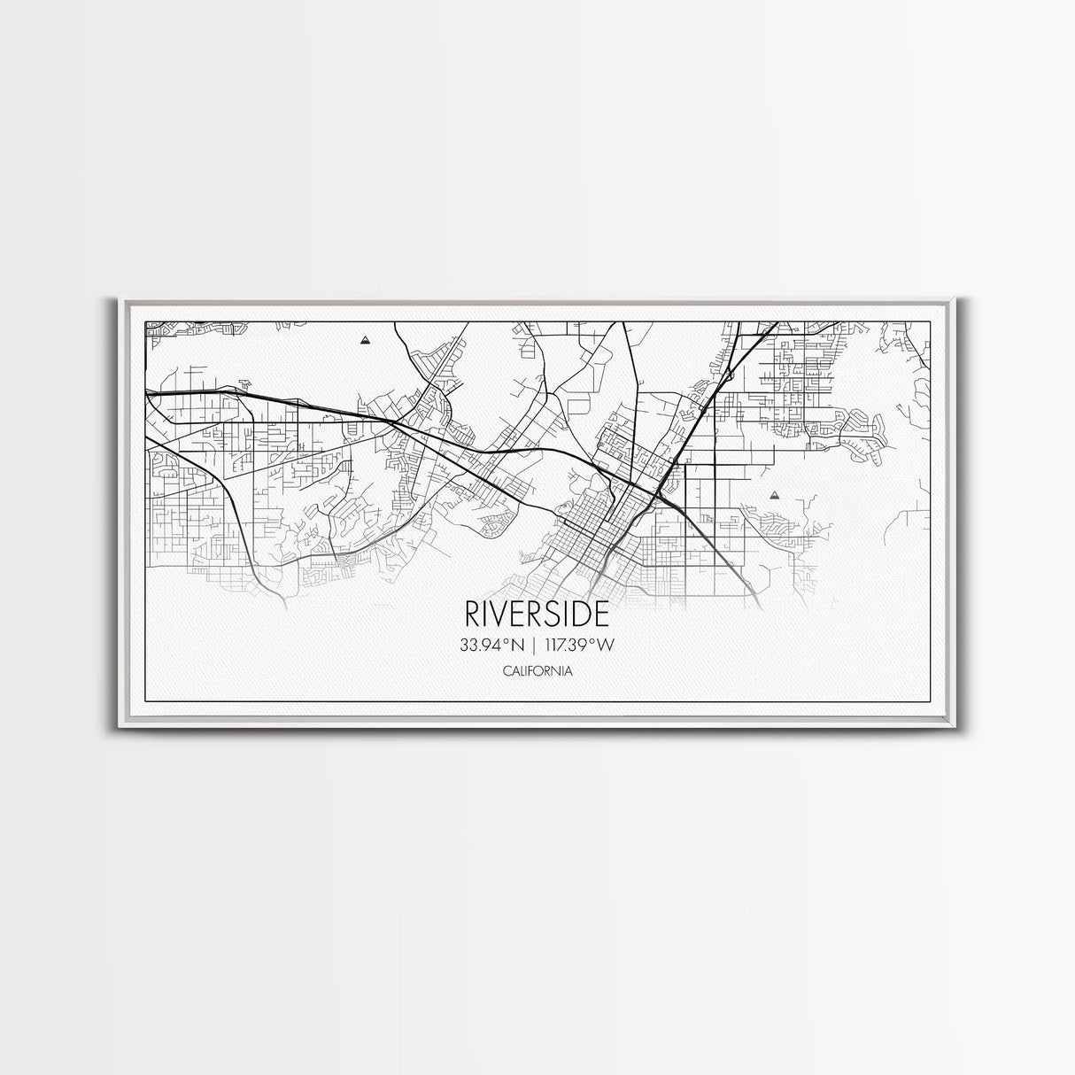 Riverside City Map, California Art, Map Print, Minimalist Wall Art, Wall Art, Canvas Art, Dorm Room Décor, Gift For Husband, Cabin Wall Art
