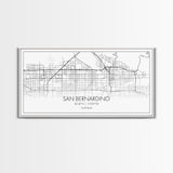 San Bernardino City Map, California Art, Map Print, Minimalist Wall Art, Wall Art, Canvas Art, Business Gift, Dorm Décor, Office Prints