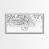 San Jose City Map, California Art, Map Print, Modern Wall Art, Wall Art, Canvas Art, Modern Office Art, Above Bed Décor, Prints Wall Art
