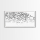 Santa Ana City Map, California Art, Map Print, Modern Wall Art, Wall Art, Canvas Art, House Wall Art, Over Bed Wall Décor, Gift For The Home