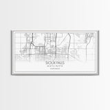 Sioux Falls City Map, South Dakota Art, Map Print, Modern Wall Art, Wall Art, Canvas Art, Large Wall Art, Unique Wall Décor, Office Prints