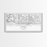 St Paul City Map, Minnesota Art, Map Print, Modern Wall Art, Wall Art, Canvas Art, Bedroom Teen Girl Art, Newlywed Gift, College Dorm Décor
