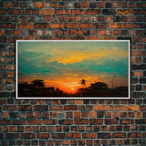 Los Angeles canvas print, sunset art, Los Angeles at Sunset, California, living room wall art, guest room wall art
