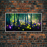 Magical forest with fairies canvas print, fantasy art, cool wall art, dorm art, ready to hang wall art