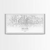 Wichita City Map, Kansas Art, Map Print, Modern Wall Art, Wall Art, Canvas Art, Best Friend Gifts, College Dorm Décor, Modern House Art