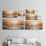 Fall Centerpiece Landscape Painting Canvas Print, Autumn Decor, Fall Centerpiece, Fall Home Decor, Fall Wall Decor, Fall Home Decor