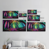 The Secret Grove, Fantasy Art, Pop Art Forest Landscape, Framed Canvas Print, Colorful Forest Painting, Living Room Art