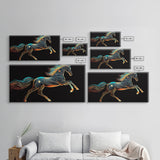 Steampunk Horse Automaton, Pop Art, Framed Canvas Print, Unique Wall Art, Living Room Decor, Huge Oversize Retro Style Art