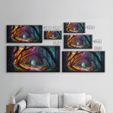 Secret Path, Fantasy Art, Pop Art Forest Landscape, Framed Canvas Print, Colorful Forest Painting, Living Room Art, Glowing Magical Forest