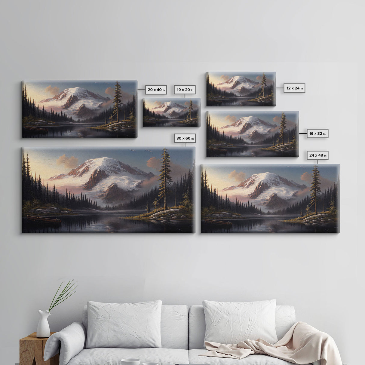 Mountain Canvas Print Wall Art, Mountain Landscape Painting, Mount Rainier, Washington Mountains, Travel  Art, Watercolor Painting