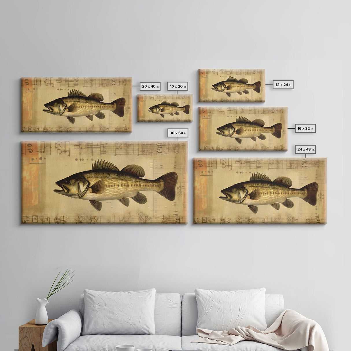 Fish Wall Decor, Animal Wall Art, Nature Wall Art, Minimalist Wall Decor, Panoramic Wall Decor, Canvas Print, Wall Art, Framed Canvas Art