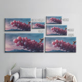 Grapes Wall Decor, Kitchen Wall Decor, Food Wall Art, Minimalist Art, Panoramic Wall Decor, Canvas Print, Wall Art, Framed Canvas Art
