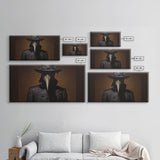 The Plague Doctor, Dark Academia, Framed Canvas print, Halloween Art Prints, Spooky Victorian Oil Painting Print, Halloween Decor