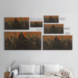 The Cult, Framed Canvas Print, Horror Prints, Halloween Art Print, Dark Academia, Spooky Halloween Art
