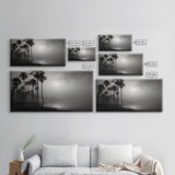 Black And White Florida Rain Storm, Framed Canvas Print, Liminal Art, Liminal Spaces, Framed Wall Art, Office Decor, Dark Moody Art
