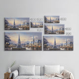 Christmas Decor Handmade, Framed Canvas Print, Beautiful Winter Wonderland Christmas Village, Christmas Tree Art