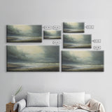 Moody Muted Landscape Oil Painting Canvas Print Wall Art, Nature Framed Large Gallery Art, Minimalist Art, Ready To Hang, Moody and Drab Art
