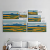 Pixel Art, Beautiful Landscape Made Of Pixels, Ready To Hang Canvas Print, Framed Wall Art