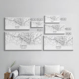 Durham Street Map, North Carolina Map, Map Art, Minimalist Art, Wall Art, Canvas Art, Trendy Room Décor, Bar Room Décor, Teacher Gift