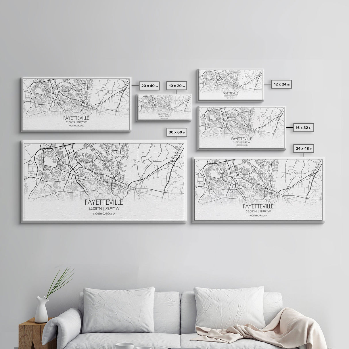 Fayetteville Street Map, North Carolina Map, Map Art, Minimalist Art, Wall Art, Canvas Art, Gift For Parents, Girls Room Décor, Cabin Décor