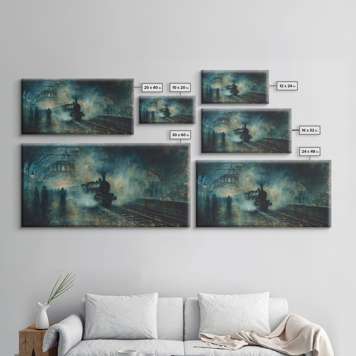 Haunted Railway, Spooky Wall Art, Framed Canvas Print, Unique Halloween Wall Art Gift Idea, Halloween Props