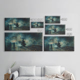 Haunted Railway, Spooky Wall Art, Framed Canvas Print, Unique Halloween Wall Art Gift Idea, Halloween Props