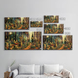 Colorful Haunted Grave Yard In The Spring Time, Framed Canvas Print, Spooky Wall Art, Halloween Spooky Season Decor