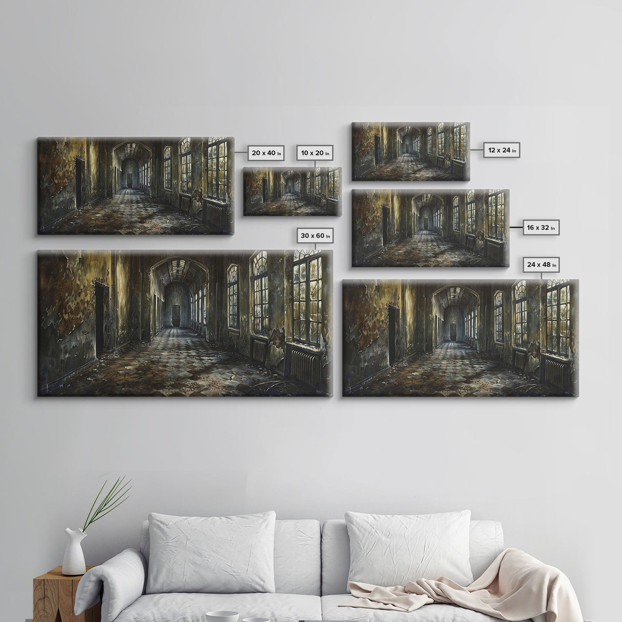 Insane Asylum Canvas Print, Wood Framed Wall Art, Creepy Dark Academia Spooky Season, Spooky Vibes, Halloween Prop Gift Idea