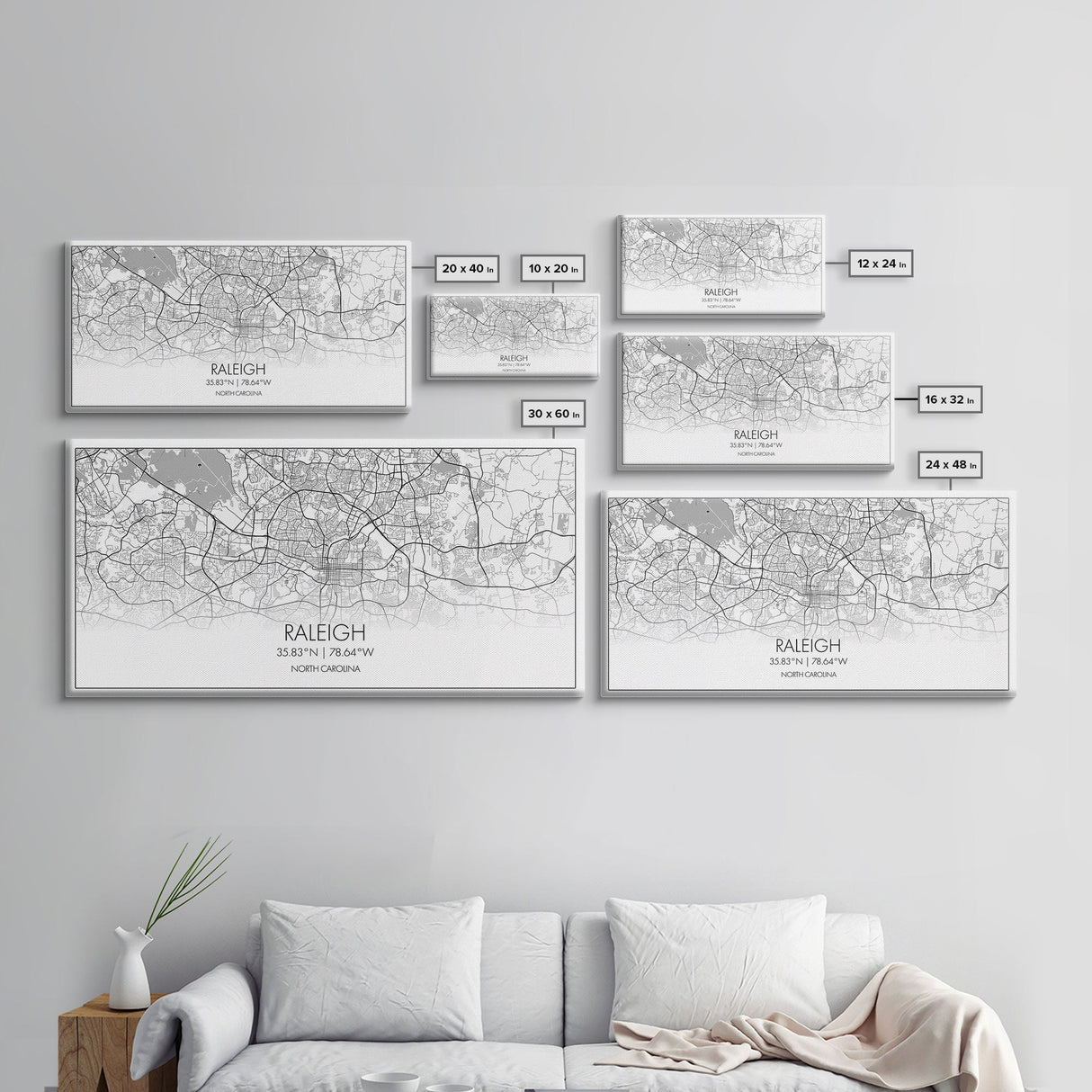 Raleigh City Map, North Carolina Art, Map Print, Minimalist Wall Art, Wall Art, Canvas Art, Gift For Couple, Man Cave Wall Art, Rustic Art