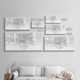 Rochester City Map, New York Art, Map Print, Minimalist Wall Art, Wall Art, Canvas Art, Rustic Wall Art, Wall Deco, Housewarming Gift