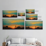 Los Angeles canvas print, sunset art, Los Angeles at Sunset, California, living room wall art, guest room wall art