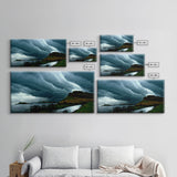Foggy night rainstorm over the lake canvas print, nature and landscape wall art, ready to hang, cool wall art