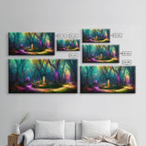 Fantasy wall art, canvas print, magical forest, fantasy landscape art, ready to hang wall art